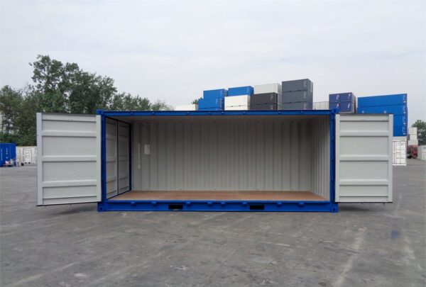 Contenedor de envío de 20′ con apertura lateral IICL6, 602 512-8 Azul