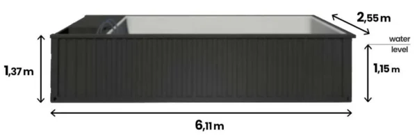3-40 Piscina de contenedores de 6.2m x 2.5m